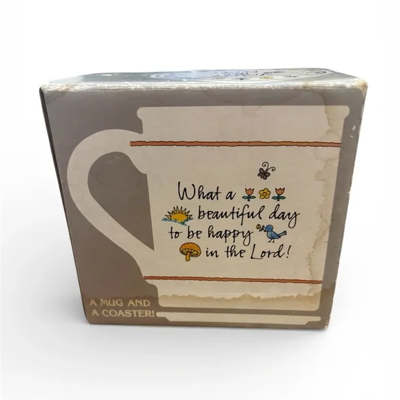 Hallmark Mug Mates Inspirational Praise The Lord Cream Mug with Coaster Set NEW - Picture 6 of 7